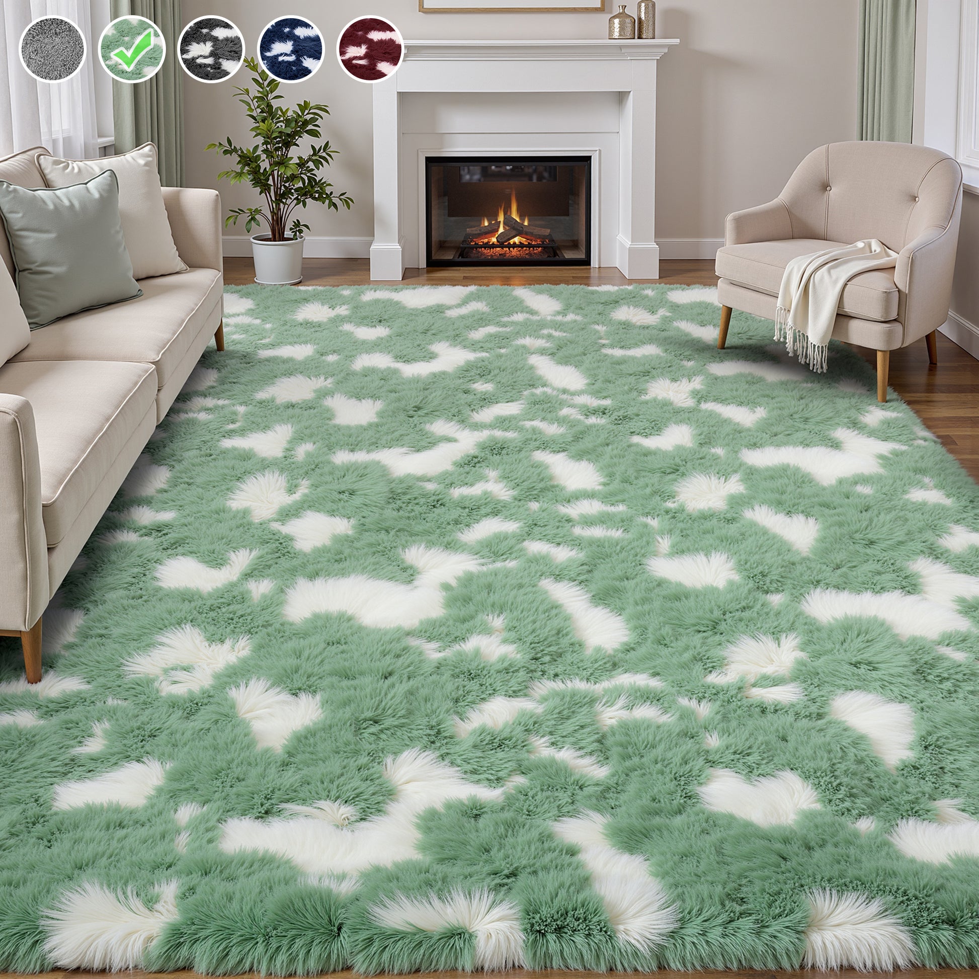 Lalado 8ft x 10ft Shag Area Rug, Soft Fluffy Indoor Area Rugs for Living Room Bedroom Decor Carpet