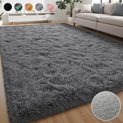 Lalado 4ft x 6ft / 5ft x 7ft / 5ft x 8ft / 8ft x 10ft / 9ft x 12ft Area Rug, Soft Fluffy Indoor Shag Area Rugs for Living Room Bedroom Decor Carpet