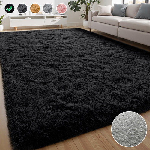 Lalado 4ft x 6ft / 5ft x 7ft / 5ft x 8ft / 8ft x 10ft / 9ft x 12ft Area Rug, Soft Fluffy Indoor Shag Area Rugs for Living Room Bedroom Decor Carpet